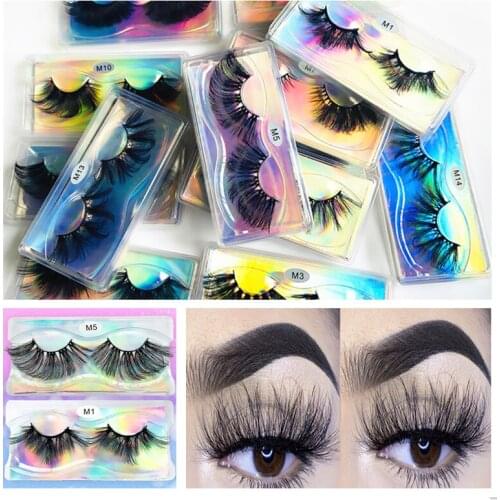 New 25mm 8D 100% handmade natural thick Eye lashes wispy makeup extension tools mink hair volume soft false eyelashes