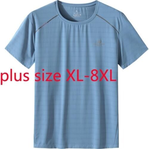 New Arrival Fashion Summer Men Round Neck Quick Drying Short Sleeve O-neck Knitted Casual T Shirt Plus Size XL-5XL 6XL 7XL 8XL