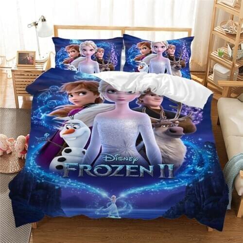 New Anna Elsa Bedding Set Queen King Size Frozen Bed Set Children Girl Duvet Cover Home TextilesComforter Bedding Sets