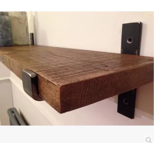 One-word partition shelf on solid wood wall Living room set-top box shelf, bedroom wall corner iron bookshelf