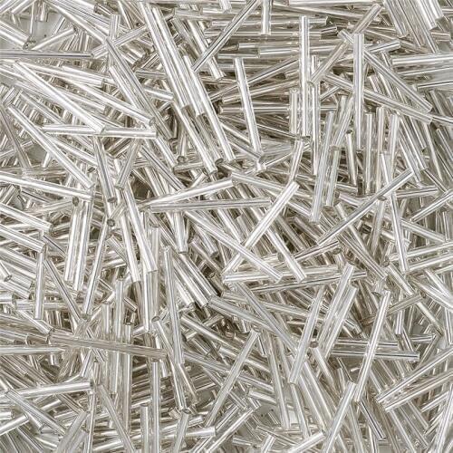 About 140pcs/50g 31~34x3mm Glass Bugle Beads Seed Beads Long Tube Bead for Jewelry Making DIY Necklace Bracelet Hole: 0.5mm