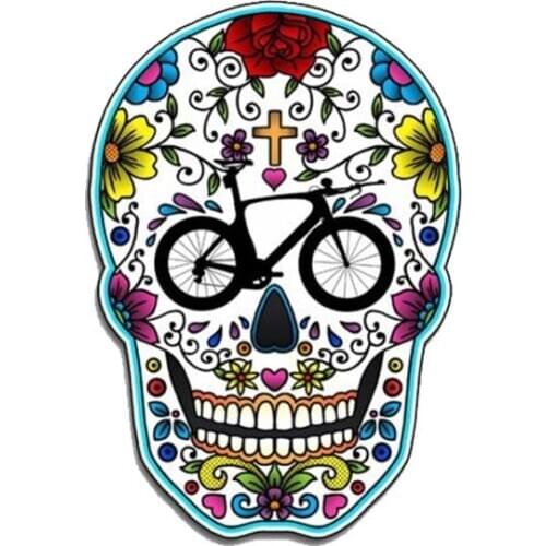 Triathlon Sugar Skull Reflective Car Sticker Styling Motorcycle Bumper Rear Windshield Laptop Suv Exterior Accessories PVC13*9cm
