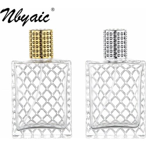 Nbyaic Perfume sub-bottling 100ML large-capacity perfume replacement empty bottle high-grade mesh glass bottle spray bottle 1pcs