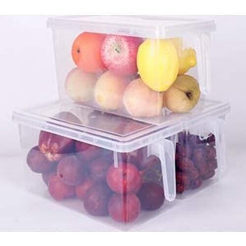 4 Pcs Plastic Food Storage Box, with Lid and Handle, Food Storage Storage Box, Suitable for Kitchen Refrigerators