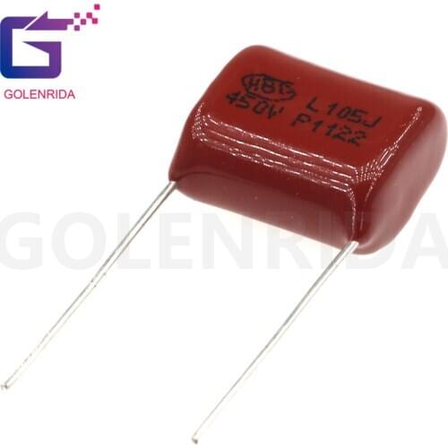 10PCS 1uF 450V CBB Polypropylene film capacitor pitch 15mm 105 450V 1uF 450V105