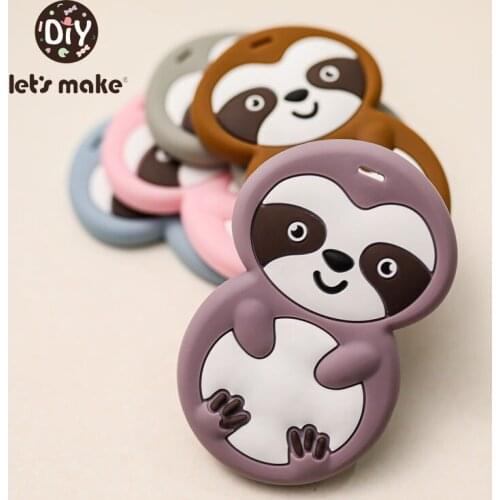 Lets make Baby Teether Cartoon Sloth Cute Animal Teethers Chewing DIY Necklace Pandent Accessories Jewelry Baby Teething Toys