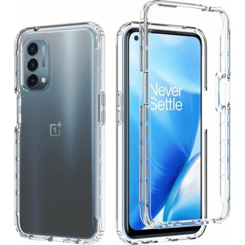 Crystal Clear 2 in 1 Shockproof Transparent Cases Hard Bumper Soft TPU Protective Cover for Oneplus Nord N200 5G Case