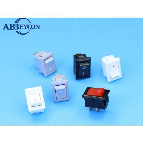 RS201 13.5*9mm Mini Black Rocker Switch On-Off Function 2pin Boat Rocker Switch KCD5-101
