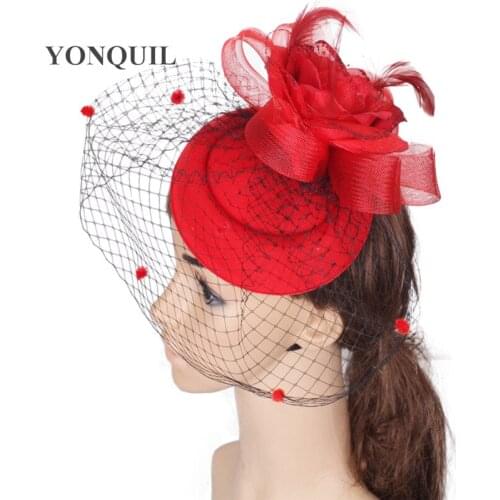 Elegant Nylon Material Fascinators Headpiece Occasion Hair Accessories Cocktail Party Hat Suit For All Season SY17061902