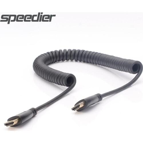 HDMI-compatible TO HDMI Spring cable Camera connection cable stretch Coiled DSLR Digital Single Lens Reflex HDMI1.4 4K