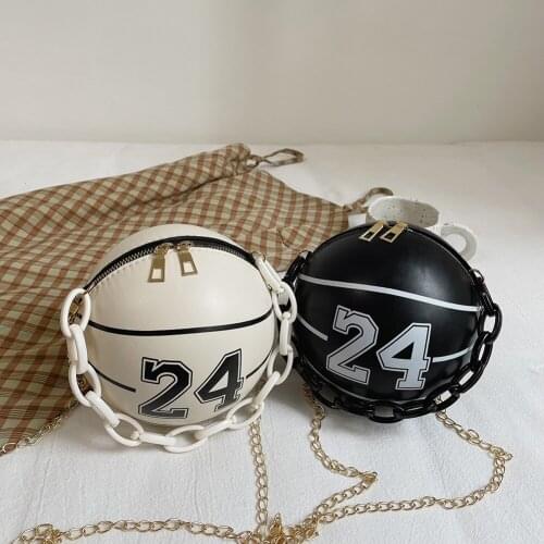 New Fashion Letters Printing Ball Shape Crossbody Bags For Women Casual PU Leather Chain Handbags Ladies Messenger Shoulder Bag