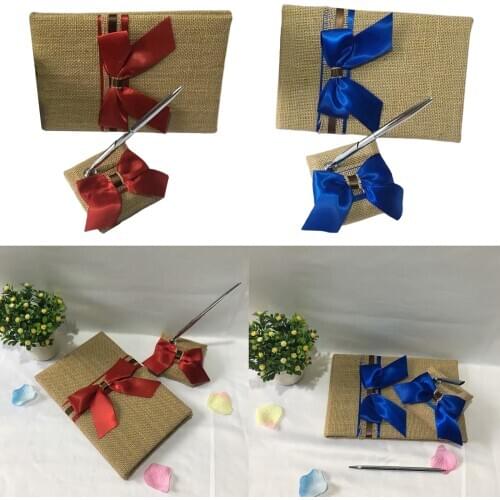 Arnaise Wedding Envelope Decorated with Satin Wedding Guest Book Pen
