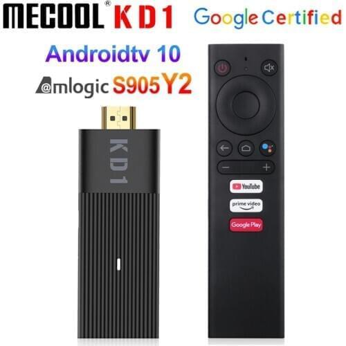 50pcs Mecool KD1 TV Stick Android 10 Amlogic S905Y2 TV Box Android 10.0 2G 16G Google Certified 1080P 4K 60pfs 2.4G&5G Wifi BT