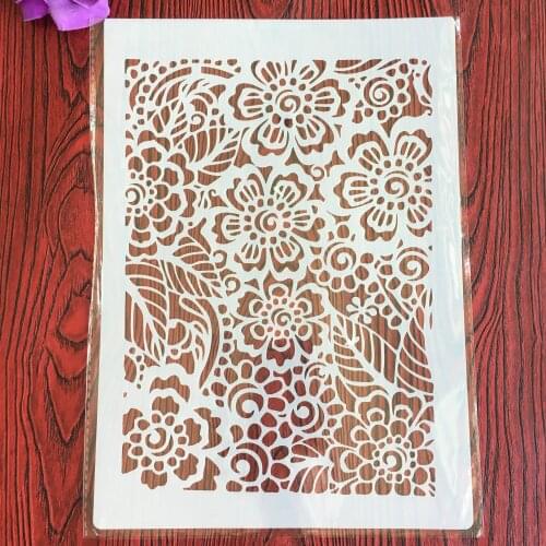 Vintage Floral Border A4 Decorative Stencils 29cm DIY Wall Painting Scrapbook Coloring Embossing Albumfor painting and decor