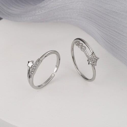 New Vintage Star Rings For Twinkling Meteor Women Gift Female Adjustable Size Finger Rings Wholesale