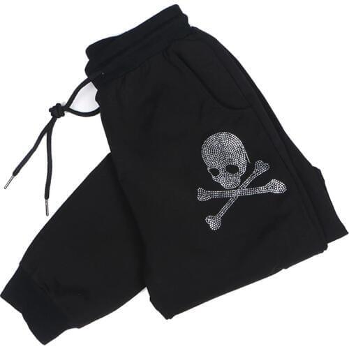 Trouser Super Large Size Autumn Harem Pants Women Fashion Hot Drilling Casual Sweatpants P1038