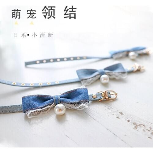 Pet Cat Dog Bow Tie Cowboy Small Fresh Collar Adjustable Silent Handmade Jewelry