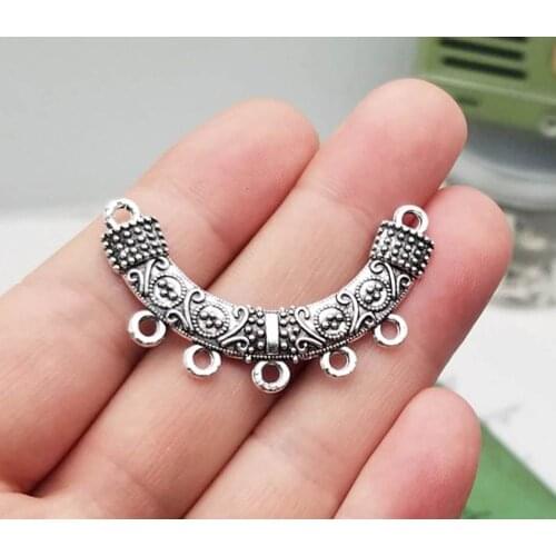 10pcs/lot--27x45mm, Antique Silver plated Necklace connector charms ,DIY supplies, Jewelry accessories