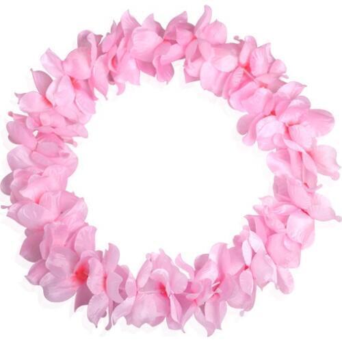 100pcs Beach Tropical Flowers Wreath Hawaiian Leis Festival Garland Party Decorations Wedding Supplies lin4026