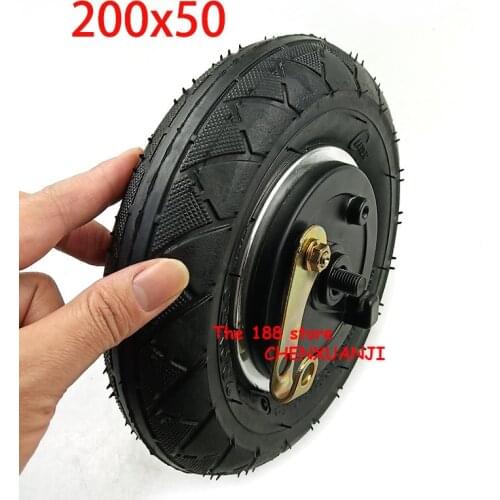 200x50 With Drum Brake 8" Pneumatic Wheel With Expansion Brake for Electric Scooter Aluminium Wheel Brake