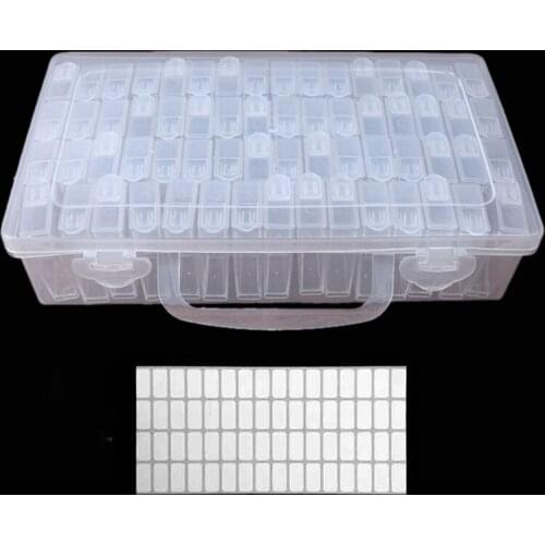64 Grid Plastic Storage Box Diamond Painting Tools Home Storage Box Accessories Art Rhinestone Tools Embroidery Cross Stitch Box