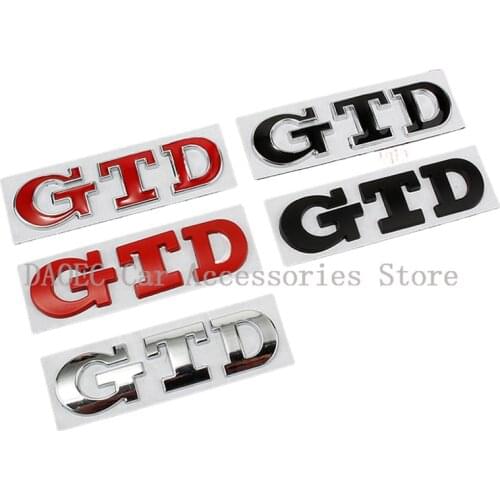 Car 3D Chrome Metal GTD Logo Decals For Volkswagen VW GTD Golf 2 4 5 6 7 MK4 MK5 MK6 MK7 Car Trunk Emblem Badge Styling Stickers