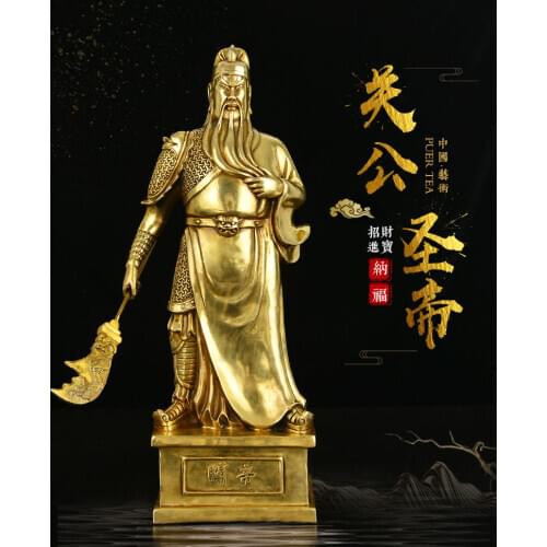 49CM Large 2021 Southeast Asia Home store company Shrine exorcise Good luck God of wealth GUAN GONG god copper statue amulet