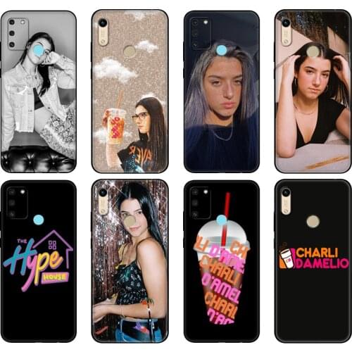 Black tpu Case For Huawei Honor 8a Prime 8s Prime 9 Lite honor 9A 9C 9X Premium 9x Pro 9S Case Cover Charli Damelio