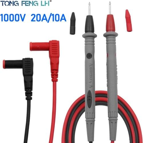 10A 20A 1000V Digital multimeter probe soft silicone wire needle tip universal test lead for LED tester multimeter accessories