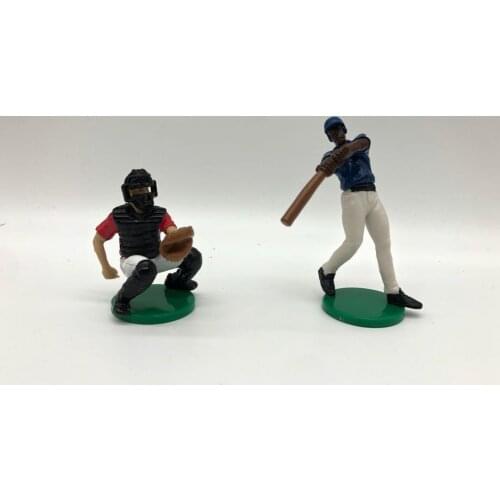 Pvc figure model toy baseball player doll model ornaments 2pcs/set