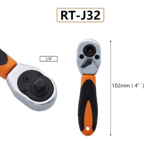 1/2" 1/4" 3/8" Chrome Vanadium Steel Mini Ratchet Wrench Bidirectional Control Ergonomic Design Quick Socket Wrench Tool