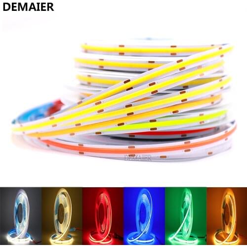 COB Hohe Dichte Flexible COB Streifen Licht 384 528 LEDs 8/10mm White/natural light/warm white/yellow/red/blue/Grün DC12V 24V