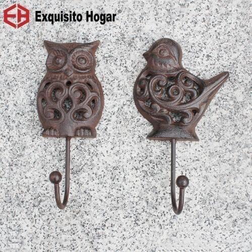 Art Designer Customized European Style Ancient Cast Iron Hollow Wall Hanging Hook Mural Coat Hardware