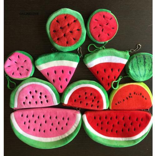 Kawaii 10CM, 8CM, 22CM Watermelon Coin BAG Purse Wallet ; Plush Cotton HAND BAG ; KEY BAG ; Pocket BAG Pouch Case