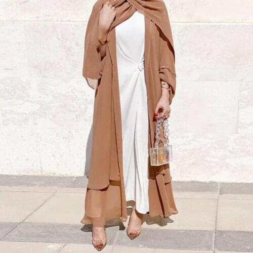 Ramadan Eid 2021 Muslim Women Kimono Abaya Open Front Cardigans Duster Dubai Turkey Saudis Islamic Hijab Dress Caftan Party