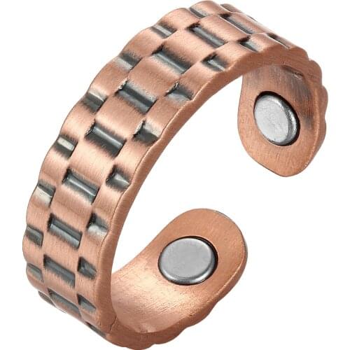 OKtrendy Health Magnetic Rings for Women Vintage Pure Copper Women Rings Wedding Engagement Finger Adjustable Mens Rings Jewelry