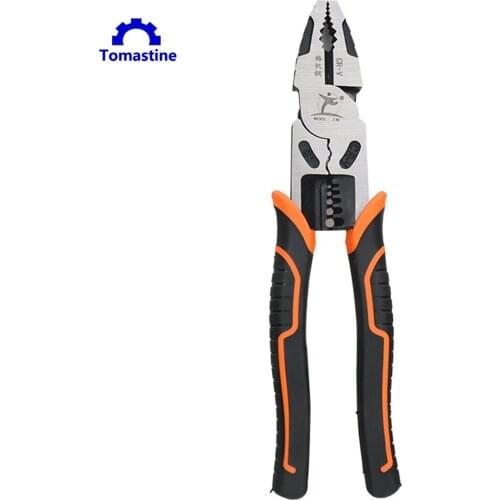 Multi Hand Tool Pliers Chrome Vanadium Alloy Steel Crimping Pliers Wire Stripper Multi functional Snap Ring Terminals Crimpper