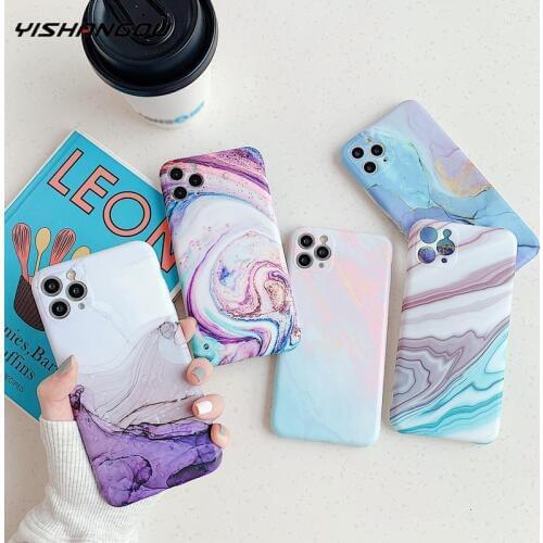 Marble Matte Case For iPhone 12 11 Pro Max Camera Protective Soft Silicone Case Cover For iPhone 12 mini X XS Max 8 7Plus Fundas