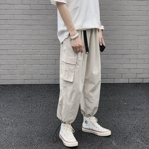 Mens Casual Pants Multi-pocket Cargo Pants Spring&summer Harajuku Japanese Streetwear Wide-leg Pants Baggy Korean Clothes