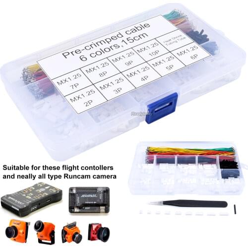 Pre-Crimped Cables 15cm and MX 1.25mm Pitch Connectors for Pixhawk APM2.6 APM2.8 Runcam Camera Silicone Wire Video Transmitter