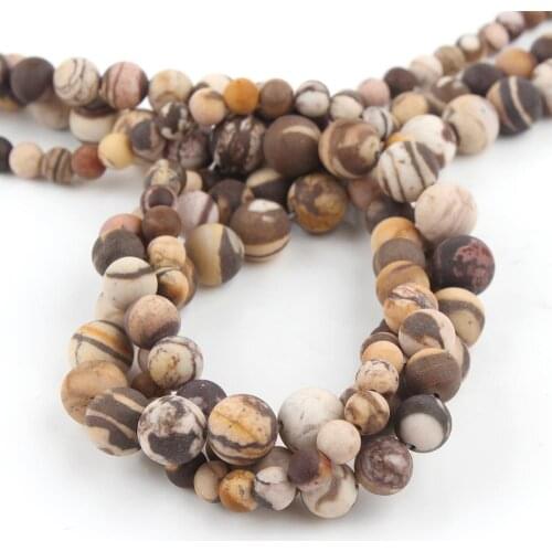 Natural Matte Australia Zebra Jaspers Stone Beads Loose Spacer Beads For Jewelry Making DIY Accessories Bracelet 15" 4/6/8/10mm