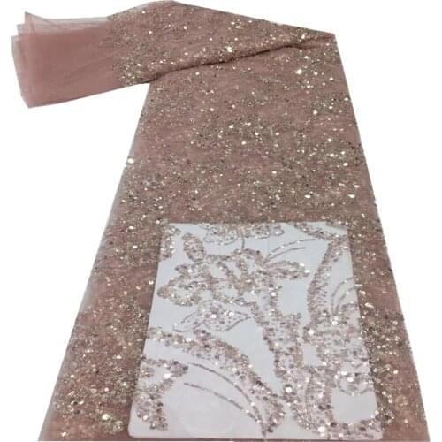 Latest French Tulle Lace Fabric 2021 High Quality Lace For Wedding African Dry Lace Fabric With Sequins For Nigerian Lace FJ-360