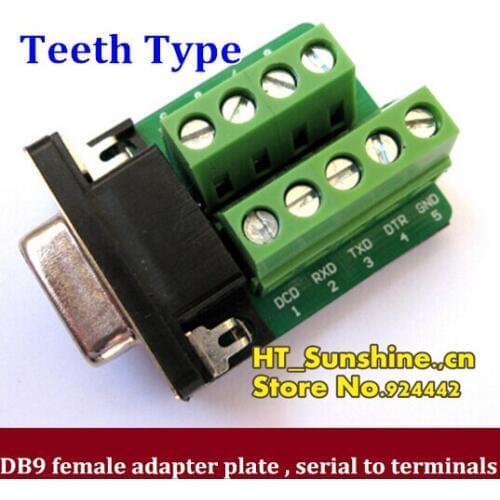 DB9 adapter plate RS232 adapter female 232 transfer terminals teeth type belt insulating mat DR9 -free solder 485 serial adapter
