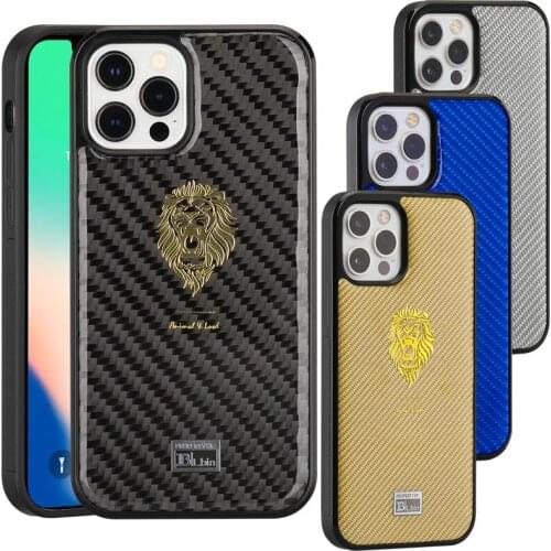 Luxury Carbon Fiber Glossy Shockproof Case for iPhone 12 Pro Max Samsung Galaxy S21 Ultra Gold Gorilla Grain Armor Back Cover