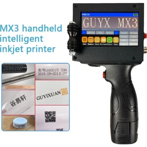 MX3 Handheld Intelligent Inkjet Printer Small Machine Product Date Packaging Code Machine Printer For QR Code Batch Code Barcod