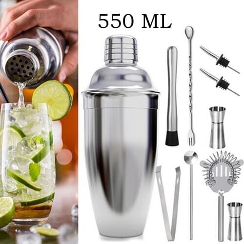 Cocktail Shaker 550ml Vino in Acciaio Inossidabile Martini Boston Shaker Mixer Per Bar Party Barista Strumenti Accessori Per Bar