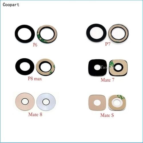 2pcs/lot Coopart New Back Rear Camera lens glass replacement for Huawei mate7 mate8 mateS Ascend P6 P7 P8MAX with Sticker