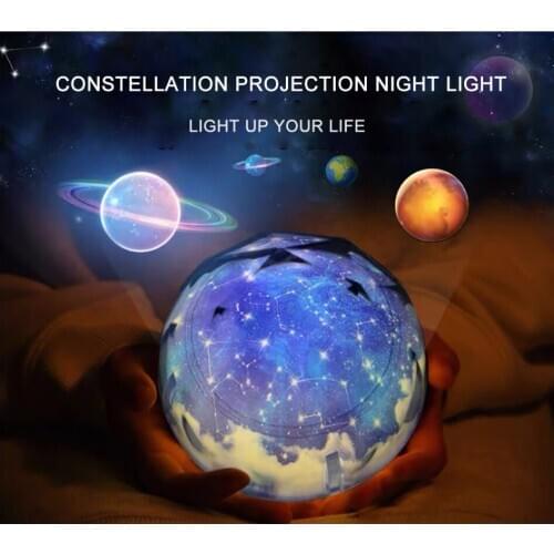 LED Star Projector Night Lights For Rotate Earth and Moon Lamp As Childrens Gifts For Kids Room Decoration