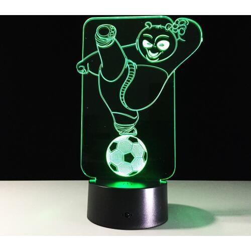 USB Lamp KungFu Panda LED Night Light 7 Color Changing Flashing Touch Sensor Control Hollywood Football Panda Table Light 2855