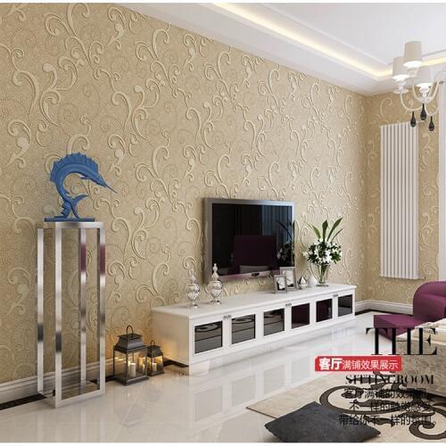 ZXqz 151 Super luxury 3d embossed damask wallpaper high quality fabric mural paper Flocking glitter beige blue green gray wall